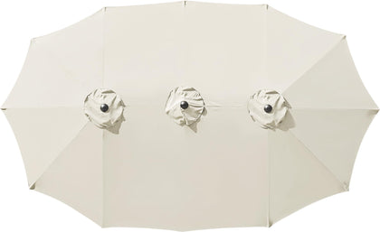 AONETOZ 12-ribs canopy in cream white offers UV protection for outdoor shade.
