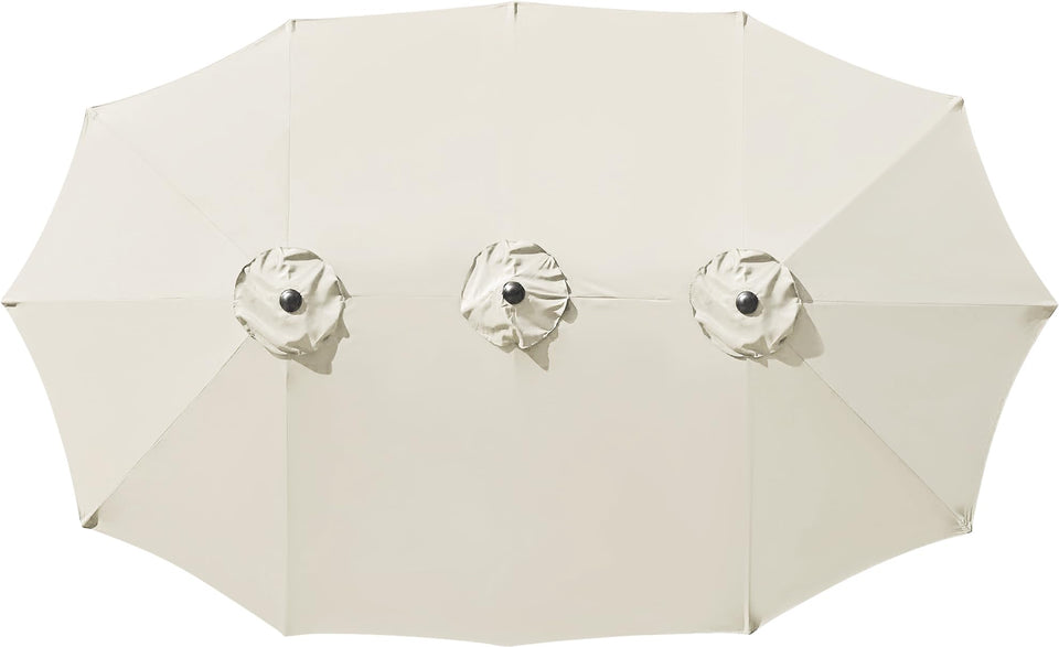 AONETOZ 12-ribs canopy in cream white offers UV protection for outdoor shade.