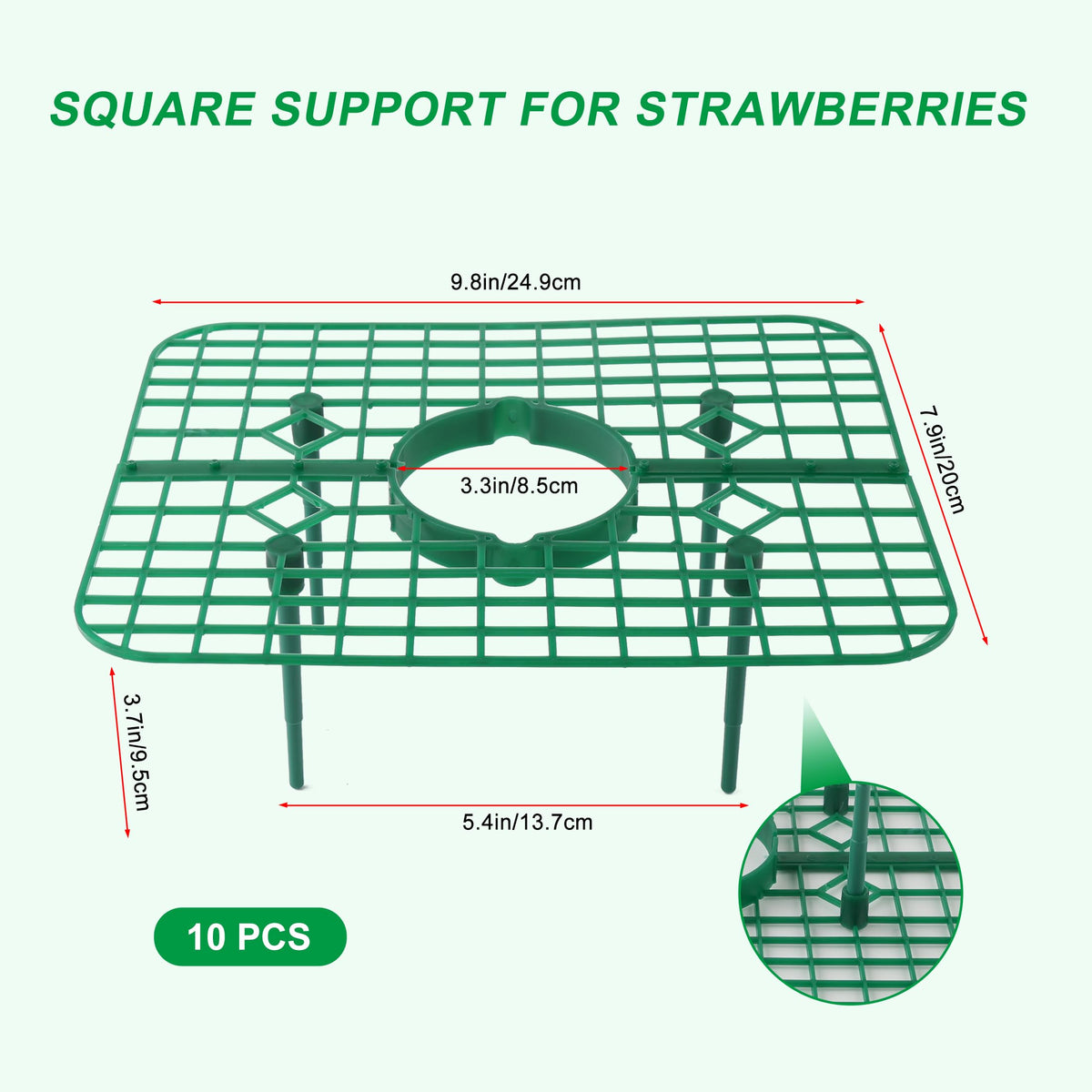 AONYIYI square frame strawberry stem support maintains airflow and prevents crowding