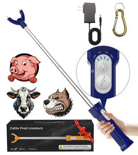Aooccder cattle prod built‑in flashlight aids work in low light.