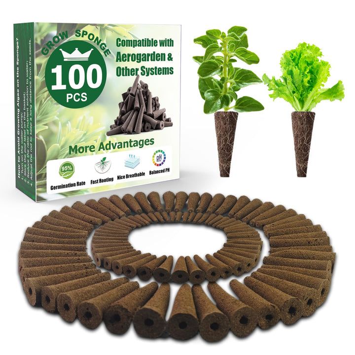 Aooccder grow sponges for AeroGarden with compatible seed pods for easy rooting