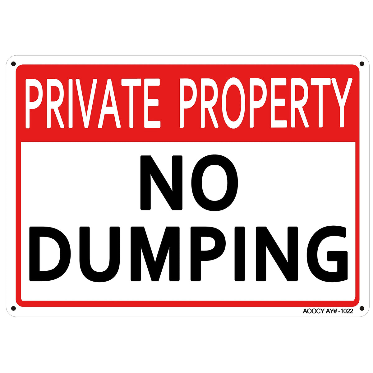 AOOCY No Dumping Sign private property, 7x9.8 inches, highly visible for property protection.