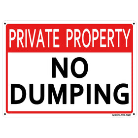 AOOCY No Dumping Sign private property, 7x9.8 inches, highly visible for property protection.