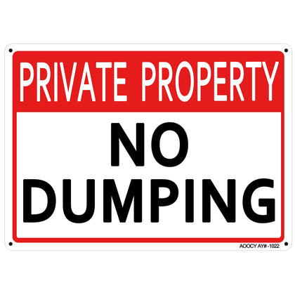 AOOCY No Dumping Sign private property, 7x9.8 inches, highly visible for property protection.