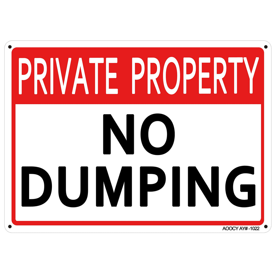 AOOCY No Dumping Sign private property, 7x9.8 inches, highly visible for property protection.