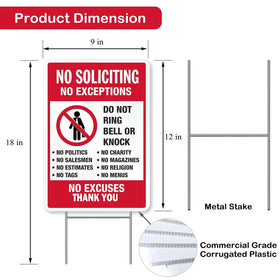AOOCY No Solicitation Sign close-up print shows weather-ready design