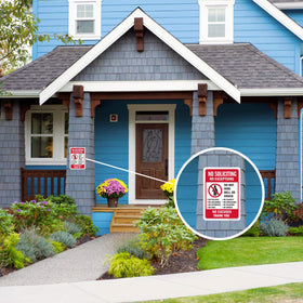 AOOCY No Soliciting Sign weather resistant design withstands humidity and heavy rain.