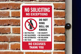 AOOCY No Soliciting Sign yard-friendly visibility deters interruptions while remaining attractive.