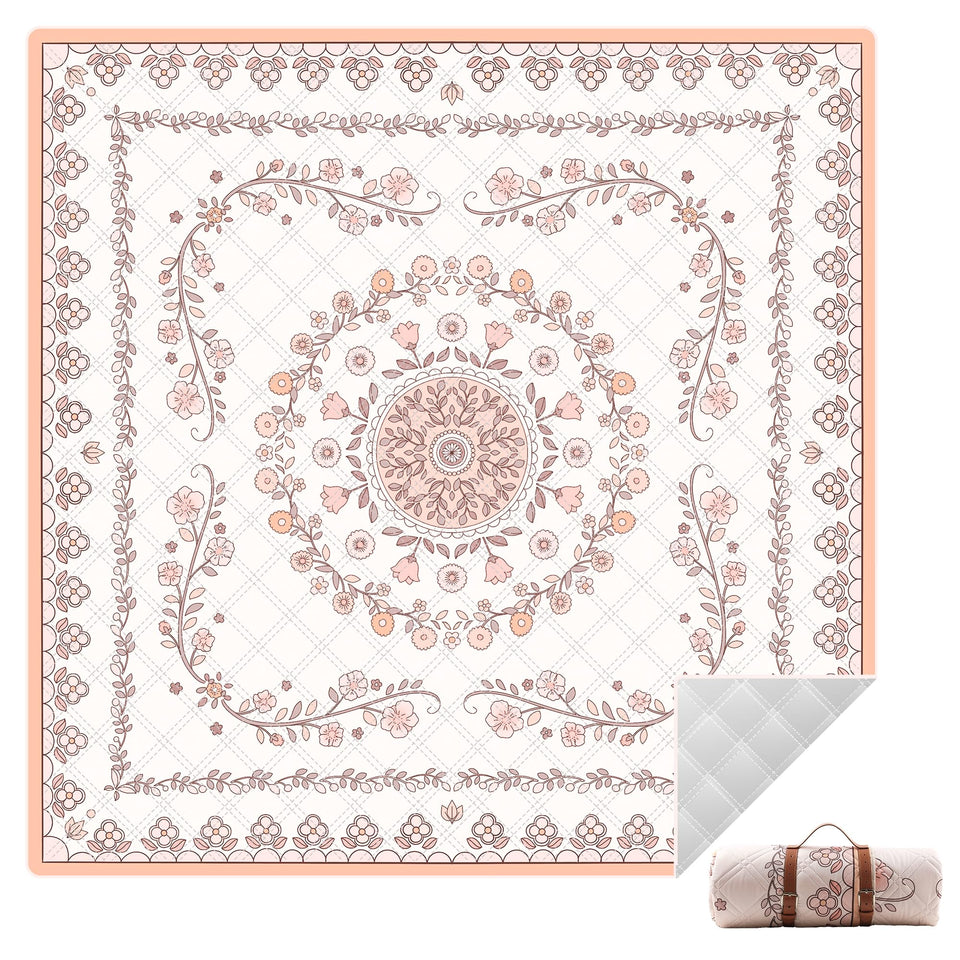 aoole boho picnic mat 79x79 laid on grass for outdoor picnics