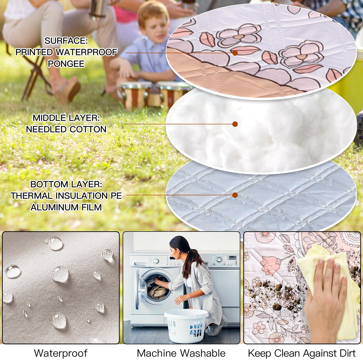 aoole easy clean machine washable blanket shown after use