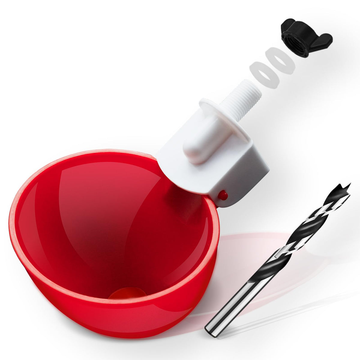 Aopchry eight-pack waterer cups for poultry ensure steady hydration.