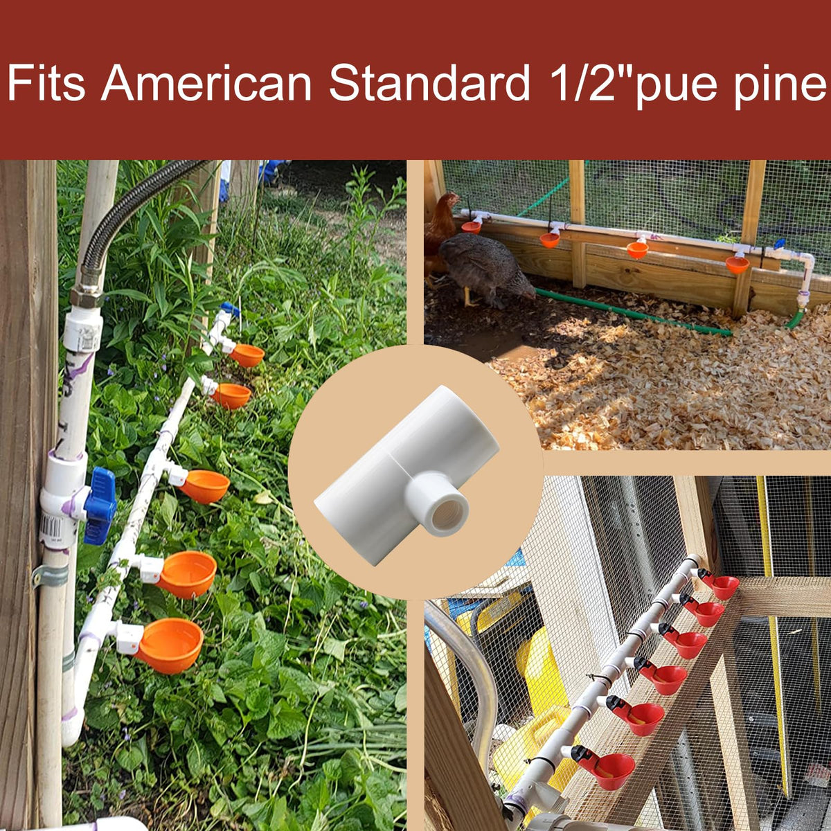 Aopchry ABS tee fittings install easily without drilling for quick setup.