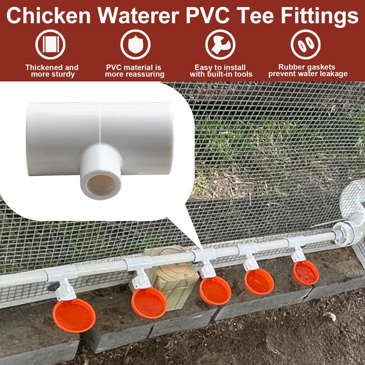 Aopchry ABS tee fittings no-leak design ensures cleaner feeder lines.