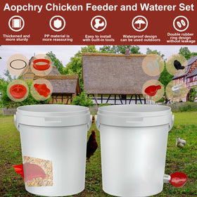 Aopchry chicken feeder with egg-shaped design shows sturdy construction for smooth food flow.