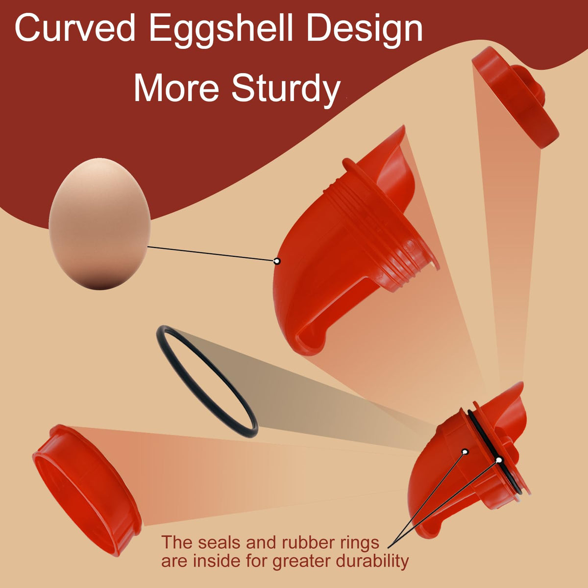 Aopchry waterer cups with double rubber rings demonstrate leak-proof water delivery.