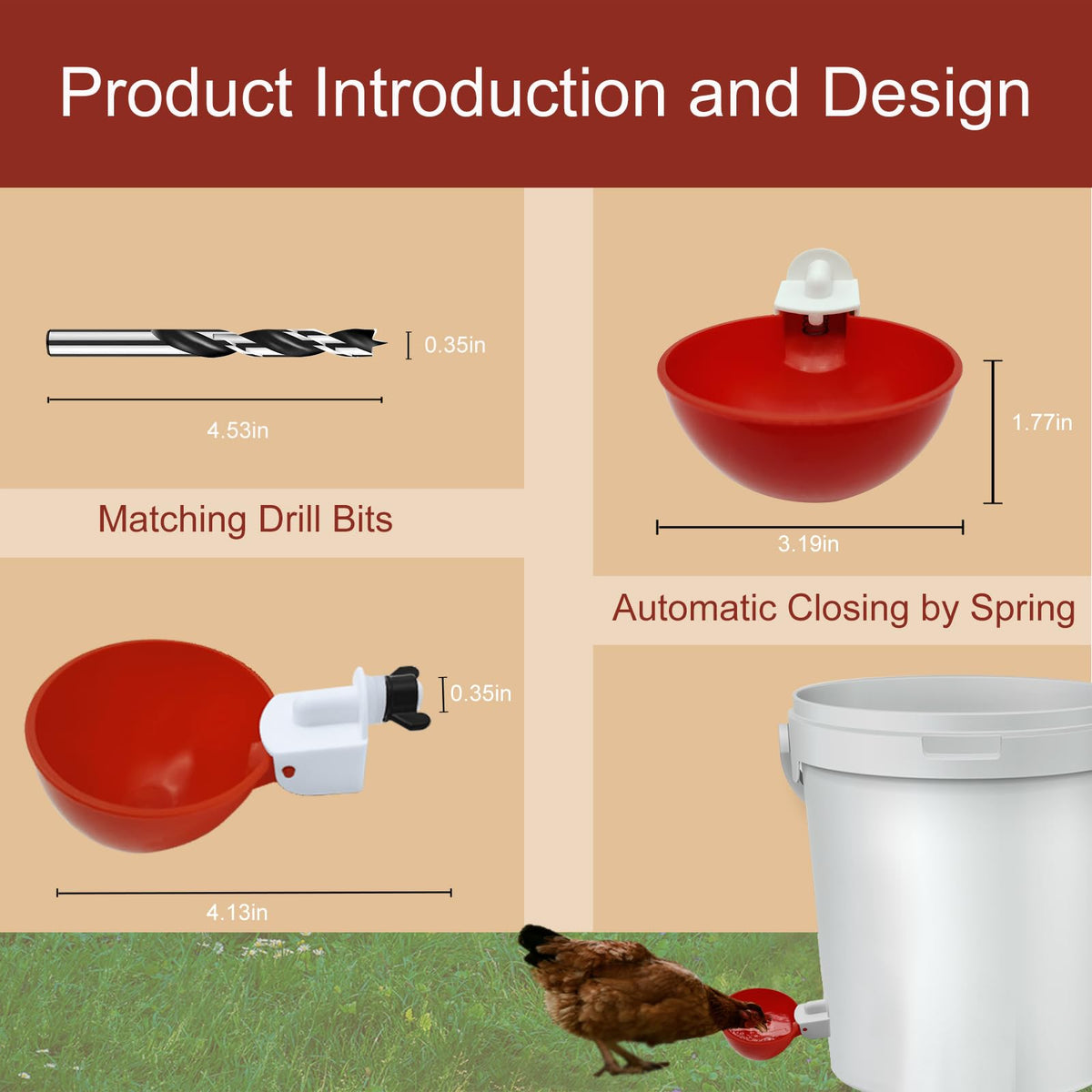 Aopchry safe PP plastic keeps drinking water clean for birds.