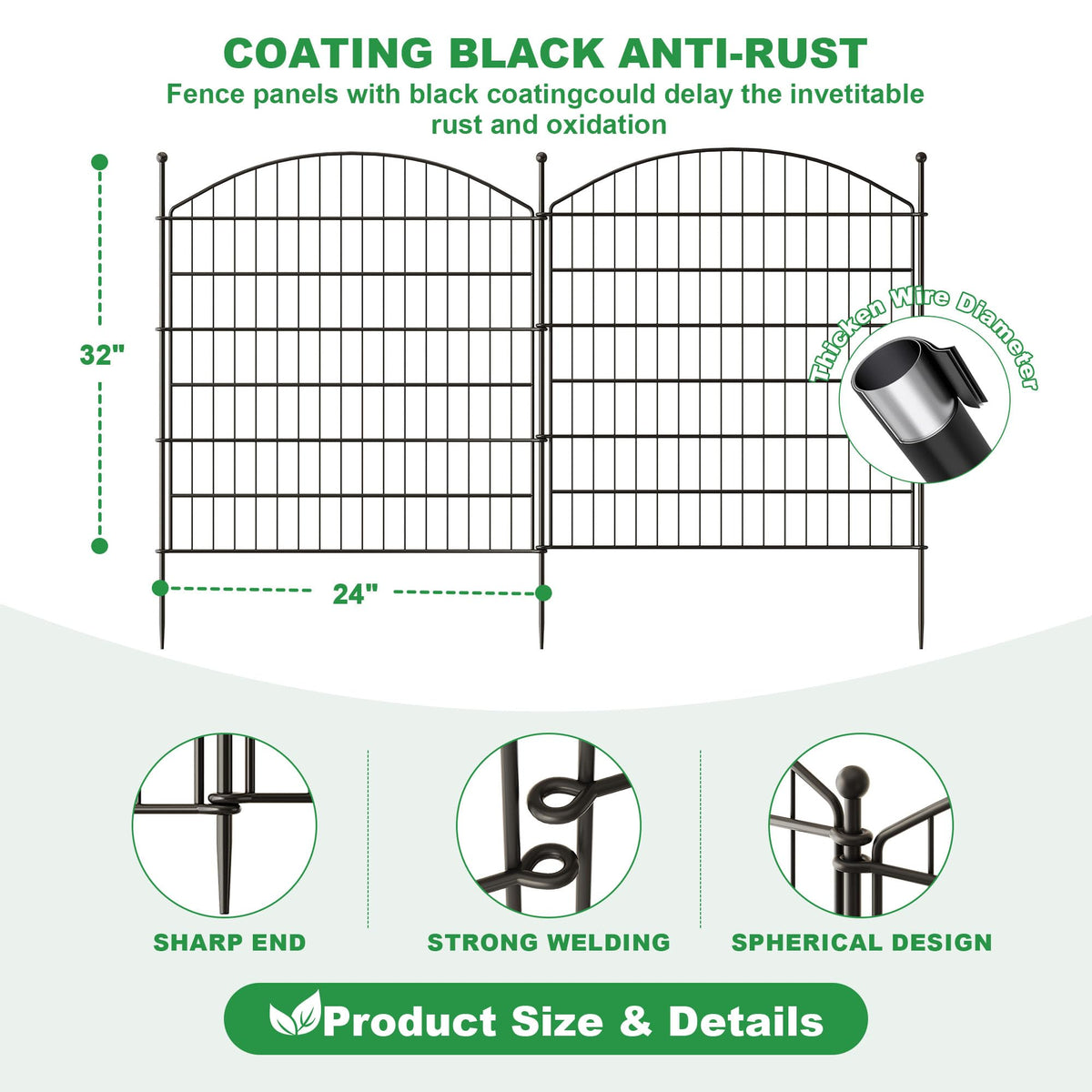 AOPEC heavy-duty stake installation securing the fence