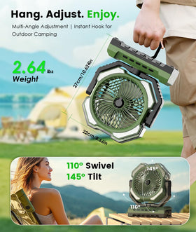 Aopircs Camping Misting Fan angle adjustment for targeted airflow