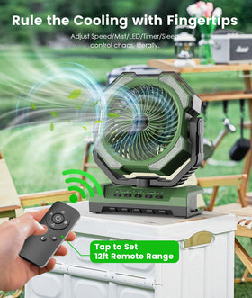 Aopircs Camping Misting Fan hook-bottom enables hanging in tents