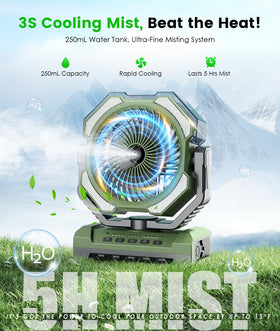 Aopircs Camping Misting Fan water tank close-up for easy refills