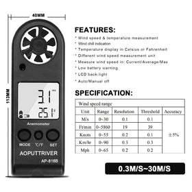AOPUTTRIVER tool for outdoor testing and sports with compact portable design.