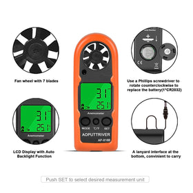 AOPUTTRIVER AP-816B wind chill indicator shows comfort level during outdoor activity.