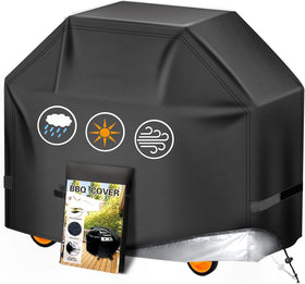 Aoretic 72-inch grill cover from the side protects grills from rain and dust.