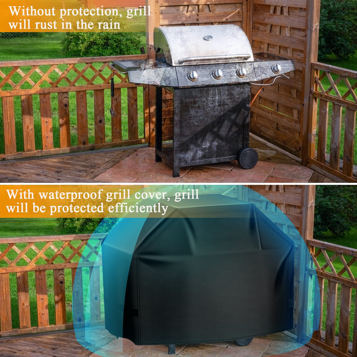 Aoretic windproof hem ensures snug wrap around the grill.