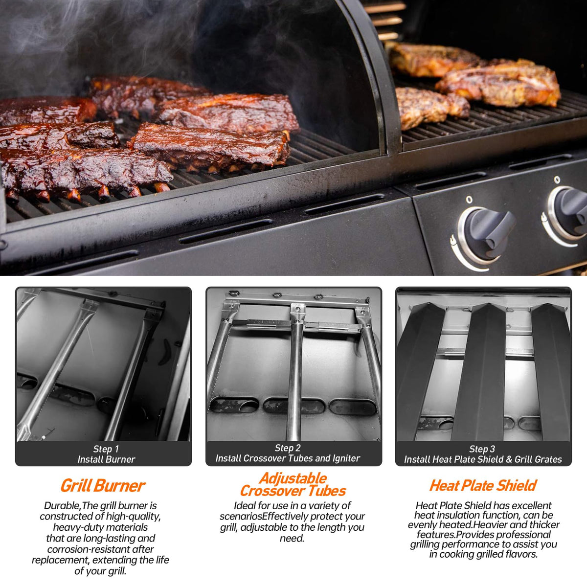 AOREWTGGH easy-to-clean heat shields and tubes for quick maintenance.