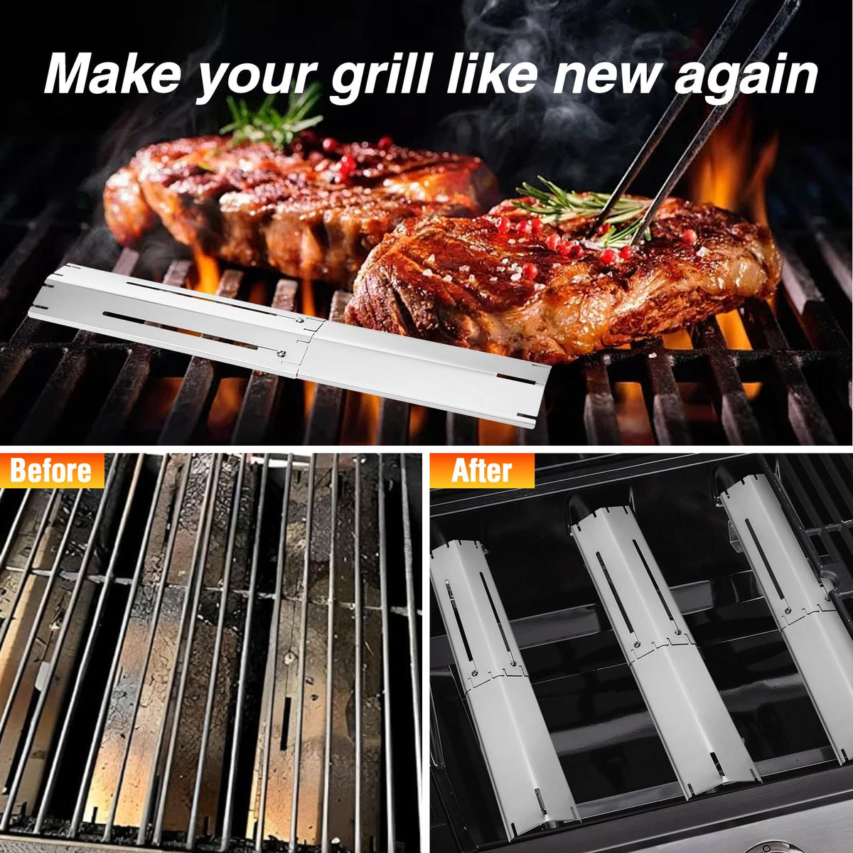 AOREWTGGH even heat dispersion system promotes uniform cooking across grills.