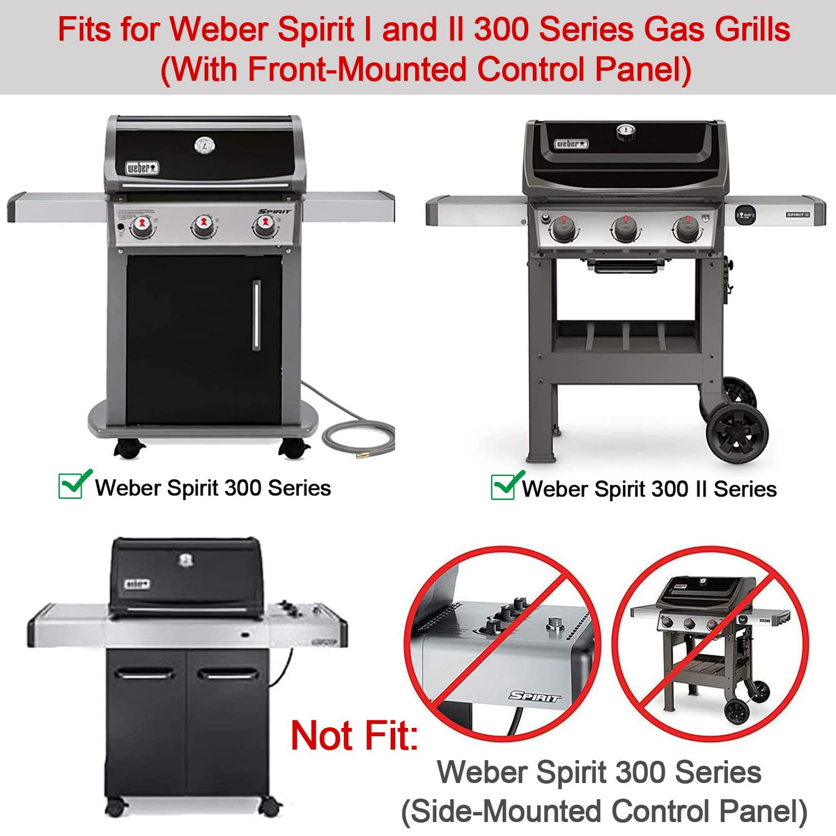 AOREWTGGH front-control flavorizer bars ensure even heat across Spirit II 300.