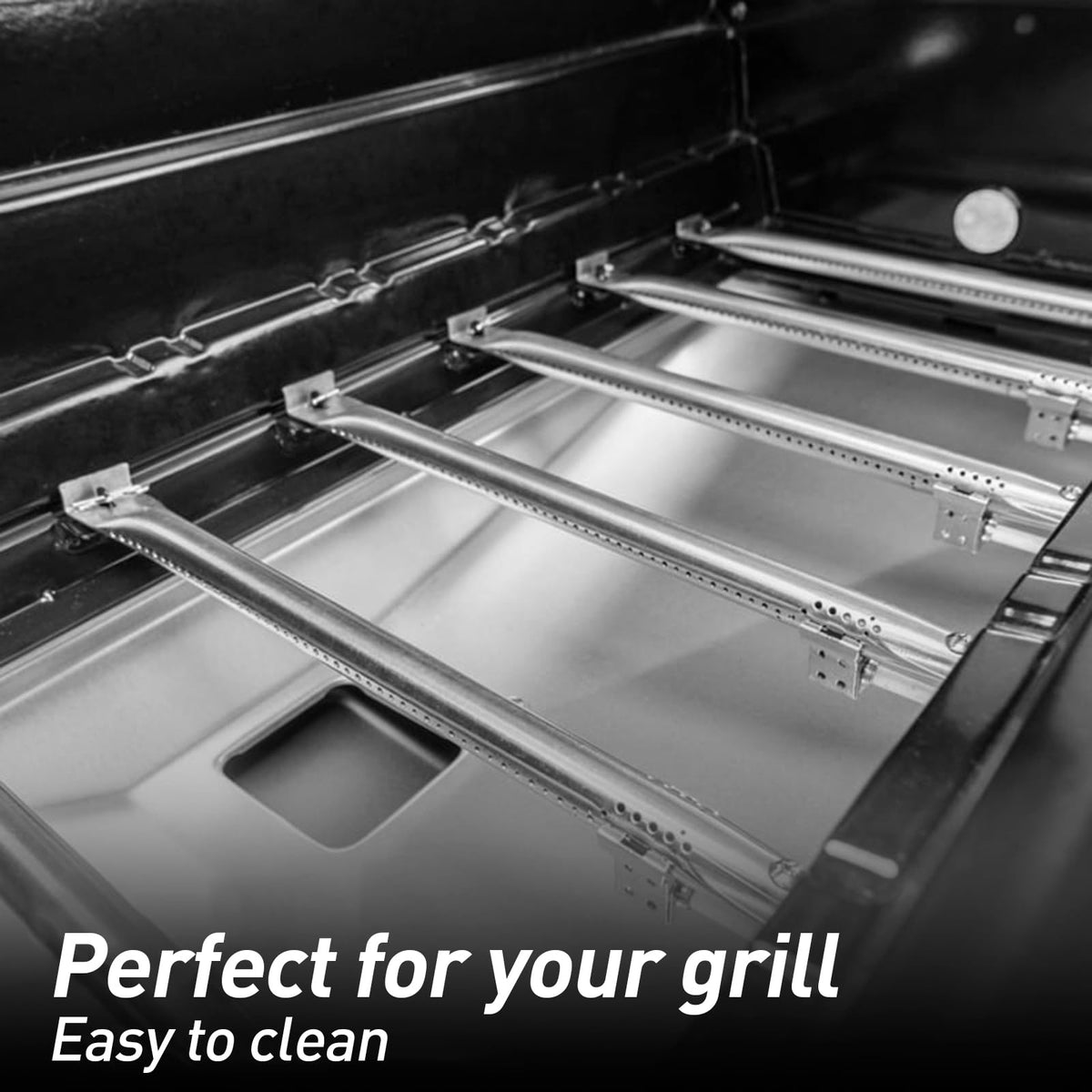 Heavy-duty aluminum construction resists corrosion and heat during grilling