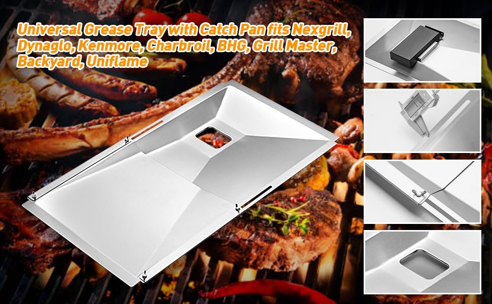 AOREWTGGH Nexgrill-compatible tray fits Dyna-Glo and Kenmore models
