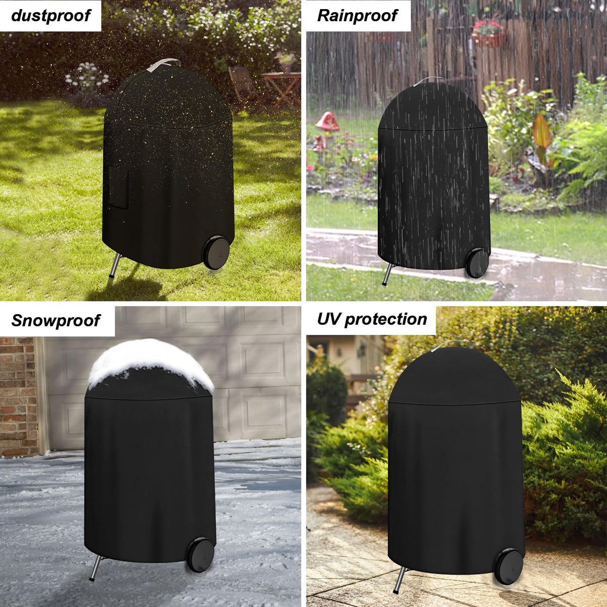 AOREWTGGH UV-protection layer on grill cover slows sun fading and maintains finish.