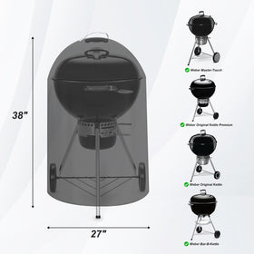 AOREWTGGH Waterproof 22-inch charcoal grill cover closeup material showing durable fabric.