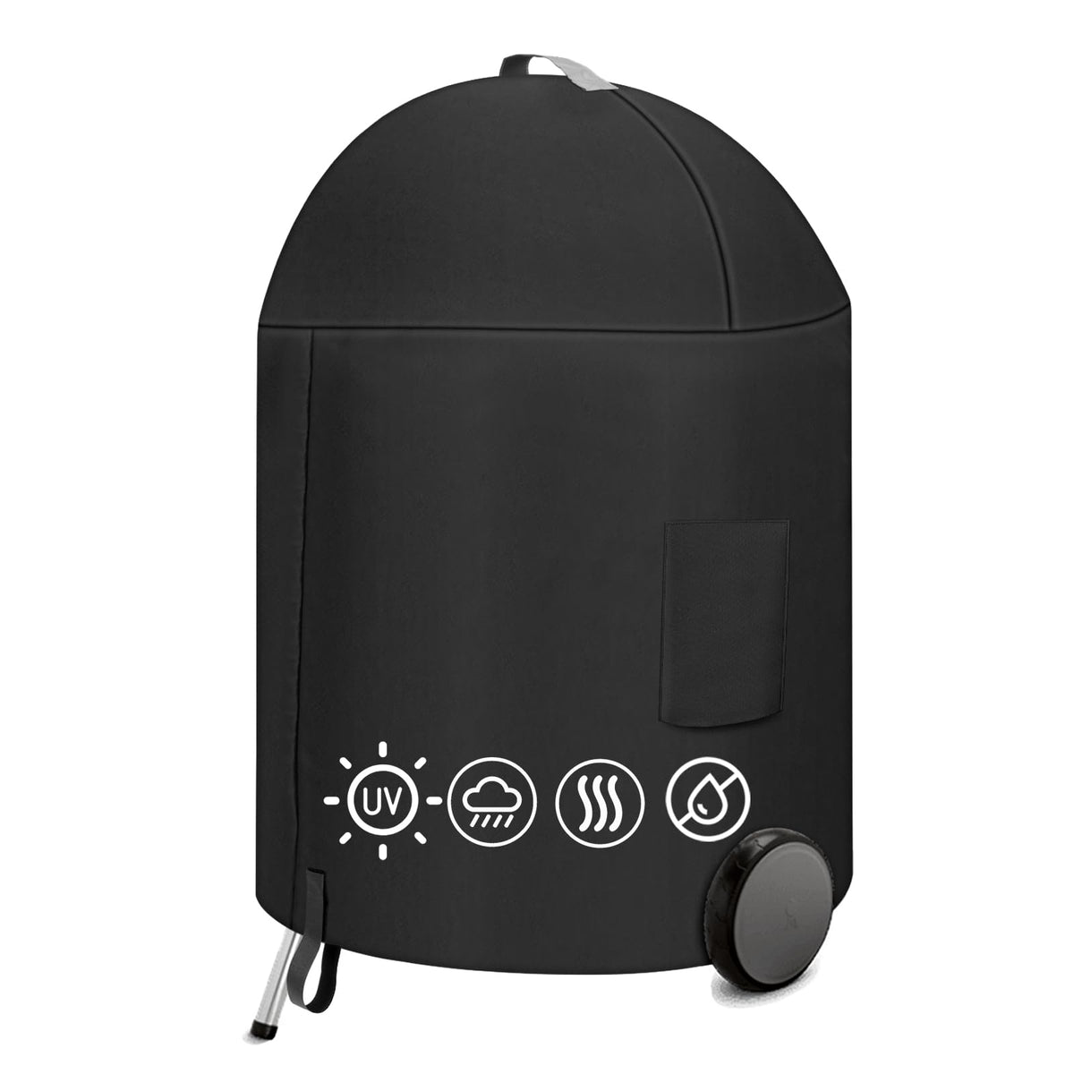 AOREWTGGH Weber Master Touch 22-inch grill cover on grill protecting from rain and sun.