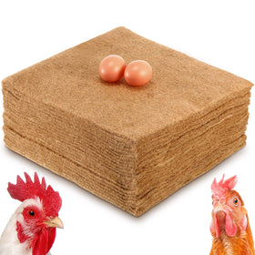 Aoriher hemp chicken nesting pads in a 12-pack, 11.8 by 11.8 inches, soft and absorbent.