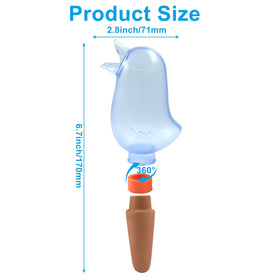 Aoserge self-watering spike providing easy vacation plant care with precise drip irrigation.