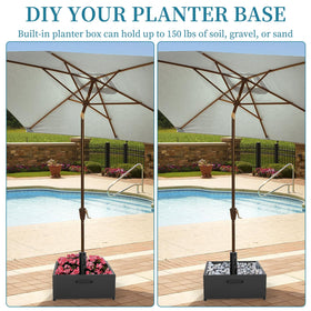 AOSTD fillable planter umbrella base ready to add greenery or ballast for stability