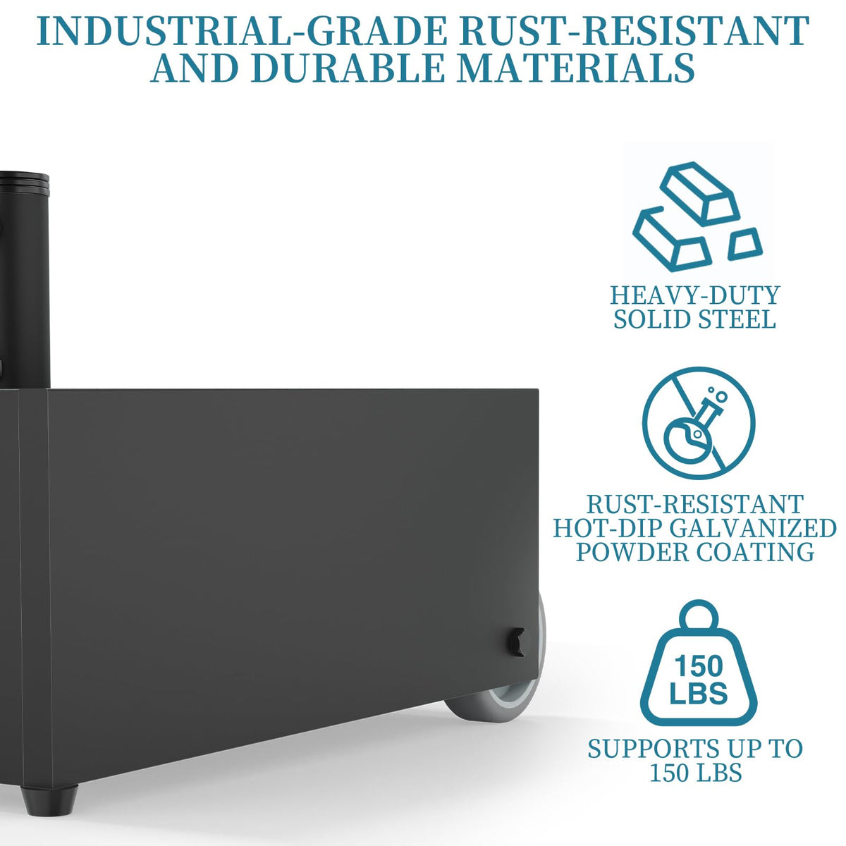 AOSTD rust-proof steel umbrella holder withstands weather for long-lasting outdoor use