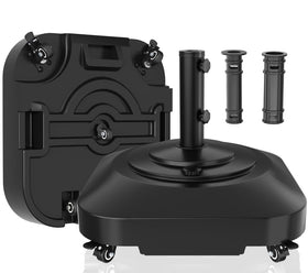 AOSTD umbrella base with five wheels for easy mobility and positioning.