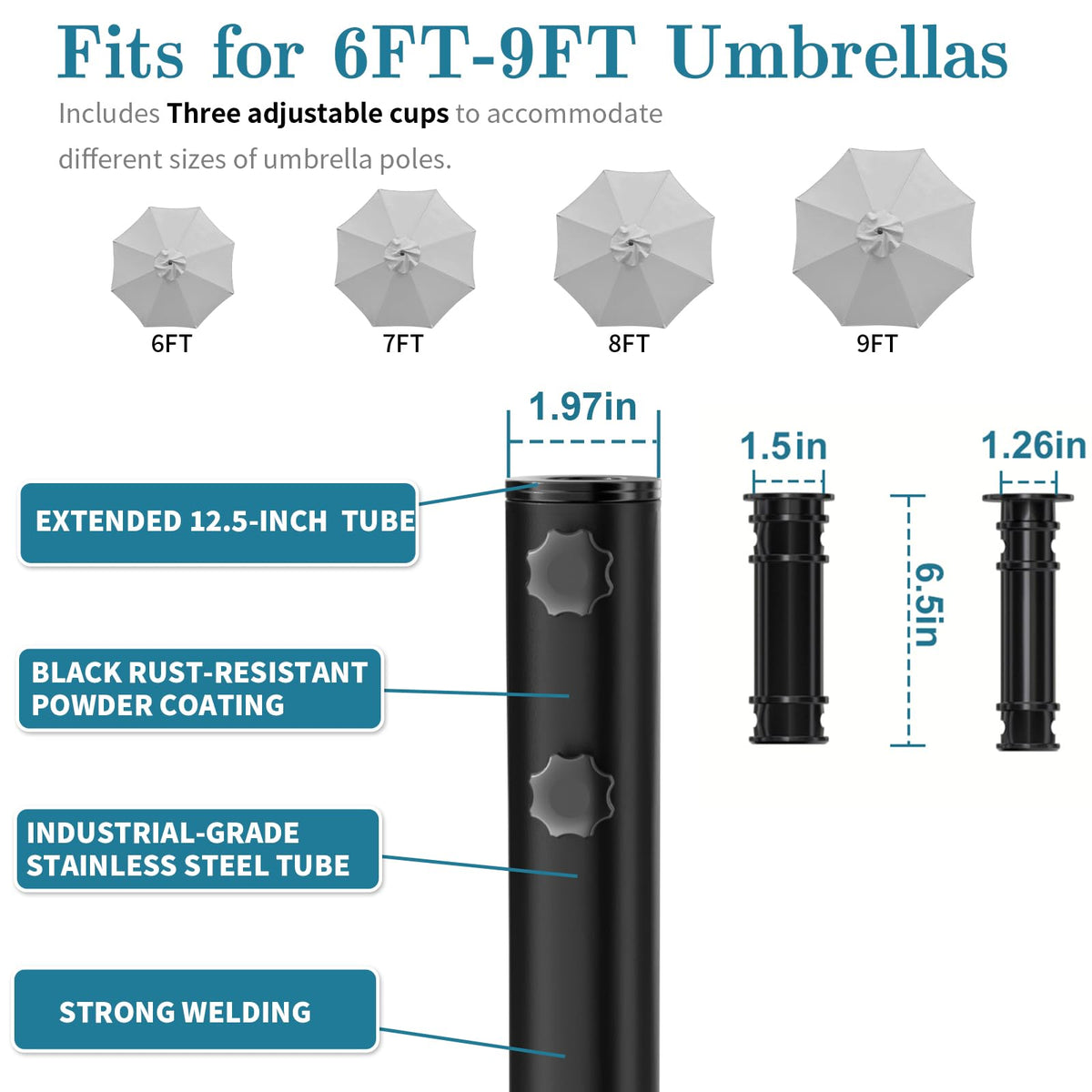 AOSTD fillable stand supports sand or water for stability.