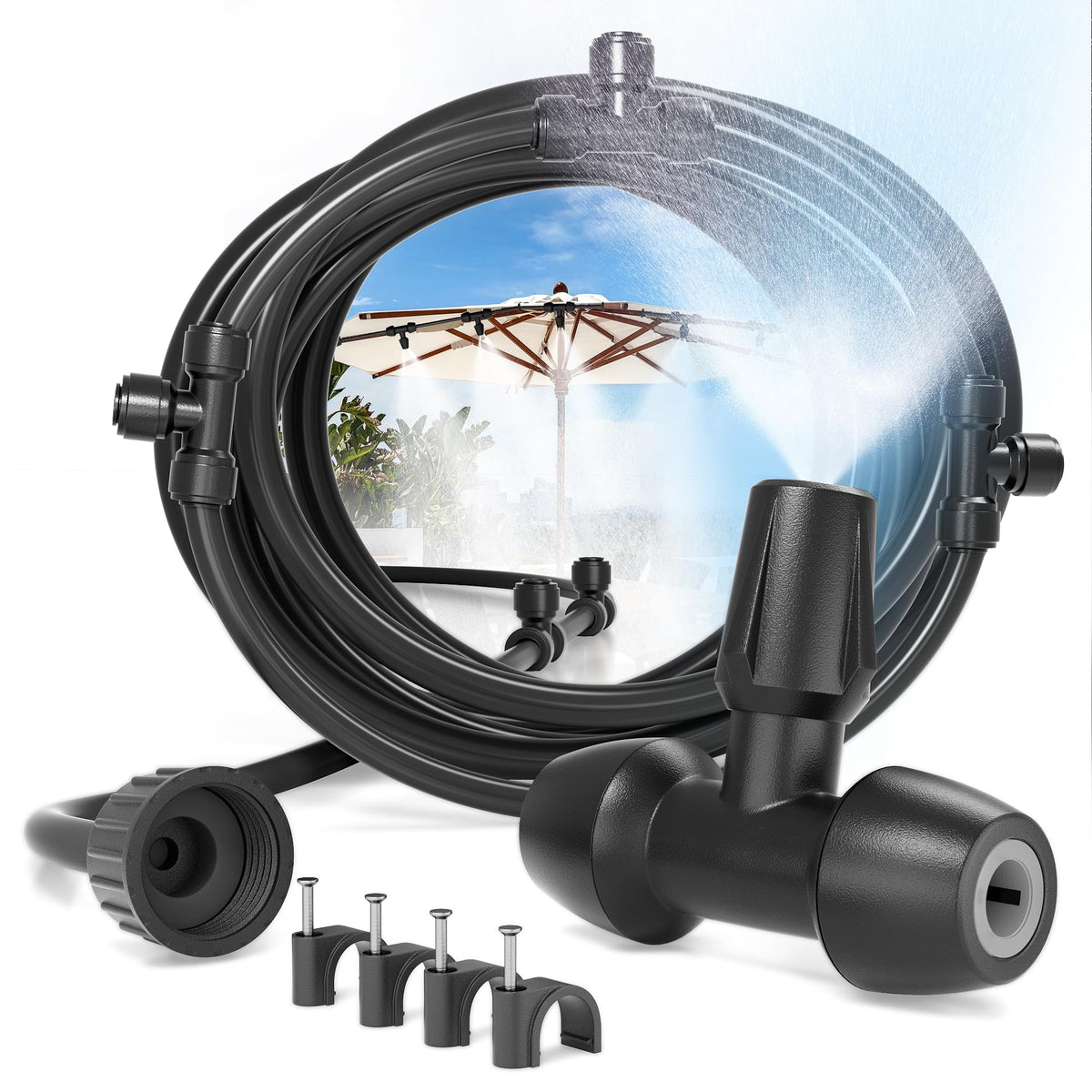 Aothotop outdoor misting system 20ft cools patios and decks