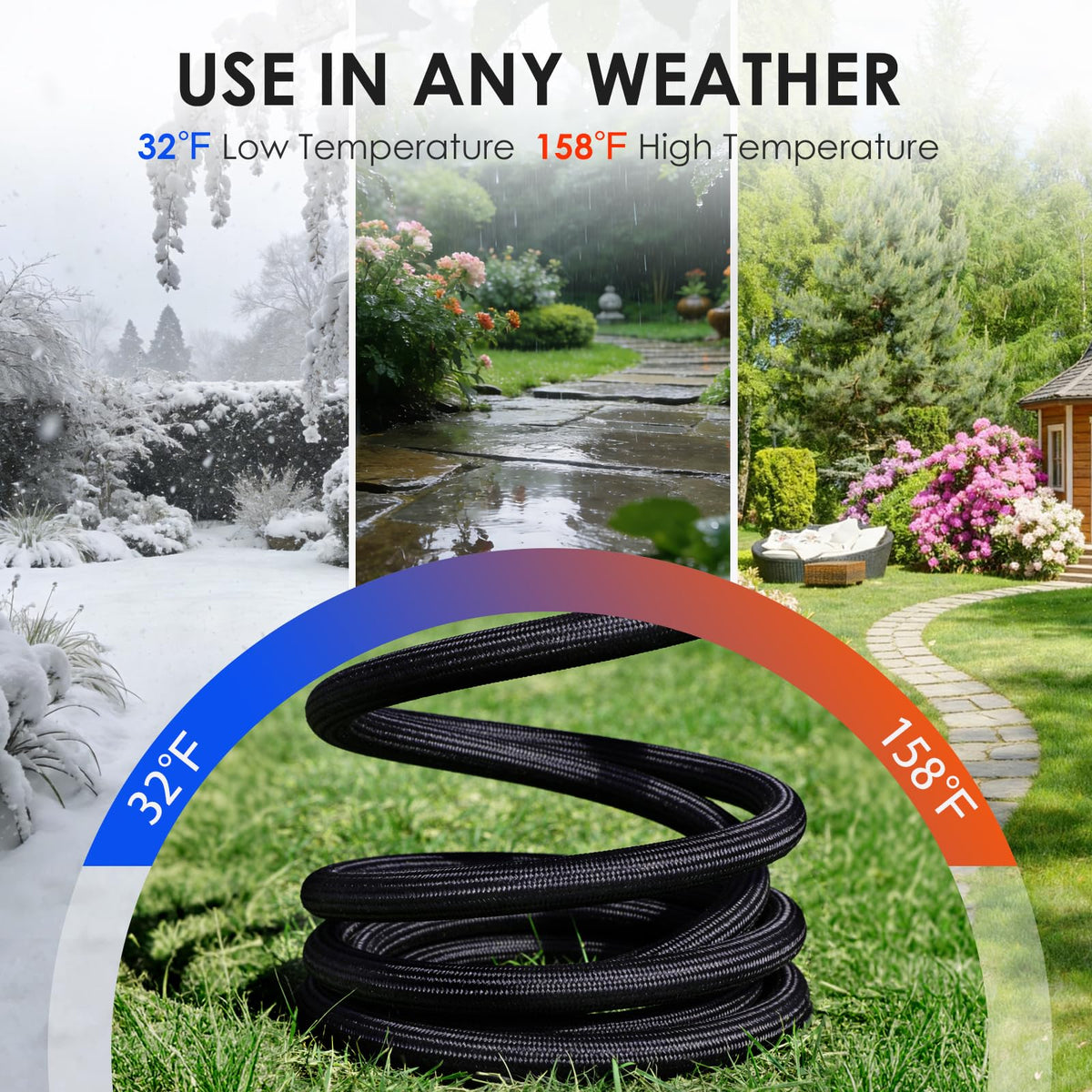 Aotiooy lightweight garden hose is easy to carry and maneuver.