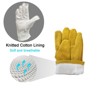 AOUCHI leather work gloves thorn-proof leather for thorny pruning and plant handling.