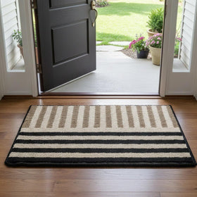 AOUER door mat with non-slip front design for secure entryway use.