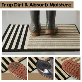 AOUER entrance mat with TPR backing provides strong grip on floors.