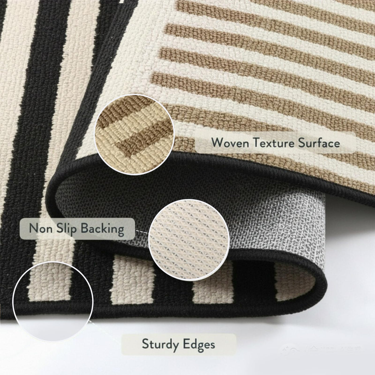 AOUER low-profile door mat stays flat and clears the door threshold.