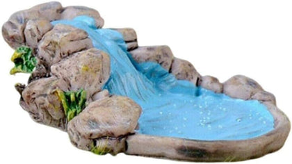 aoukoslt miniature water pool with waterfall for dollhouses enhances whimsy and realism.
