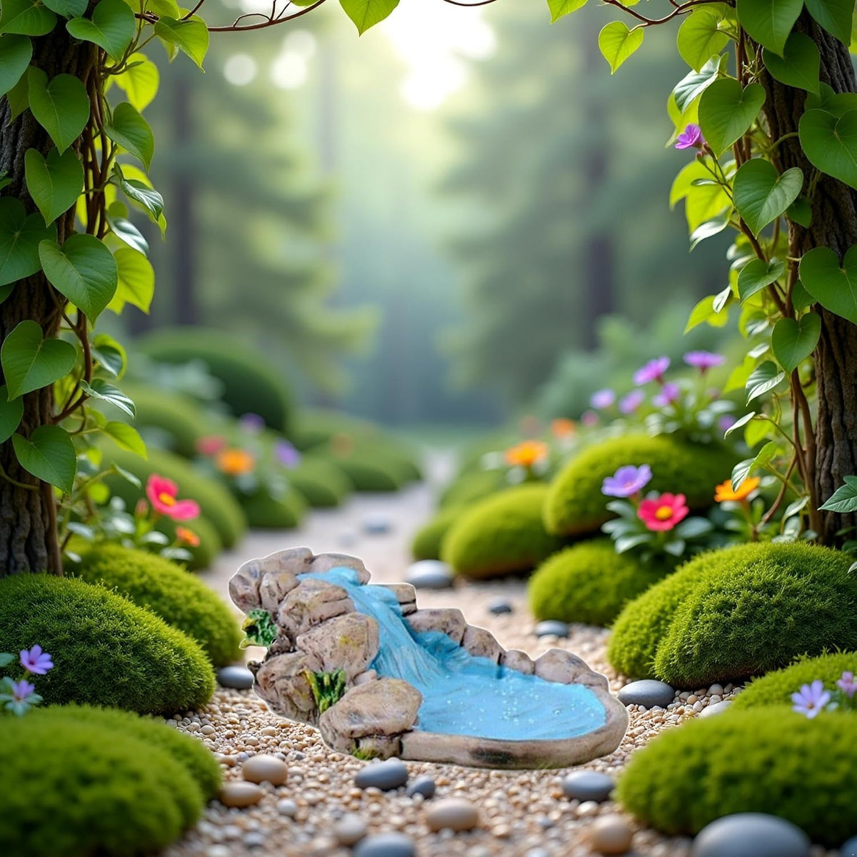 aoukoslt outdoor dollhouse garden statue complements existing fairy garden setups.